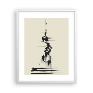 Poster in cornice bianca - Astrazione frettolosa - 40x50 cm