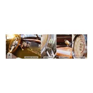 Campione di Fotomurale Premium Canvas - Un soffio di lusso dal passato - Macchina vintage, Settore automobilistico, Pannello di controllo - 100x30 cm
