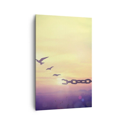 Quadro su tela - Stampe su Tela - Simbolo di libertà con uccelli e una catena spezzata - 80x120cm - La vittoria della libertà - Decorazione murale moderna per soggiorno e camera da letto ARTTOR