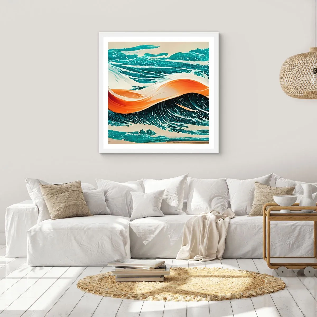 Poster in cornice bianca - Il sogno del surfista - 50x50 cm