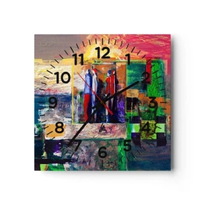 Orologio da parete - Orologio in Vetro - Relazioni ed emozioni - 30x30 cm