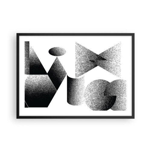 Poster in cornice nera - Geometria composta da angoli e forme ovali - 70x50cm - Angoli e ovali - Decorazione murale moderna per soggiorno e camera da letto ARTTOR