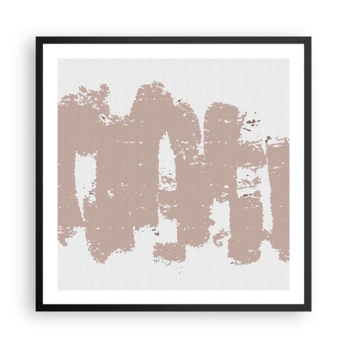 Poster in cornice nera - Astrazione in un rosa mite - 60x60 cm