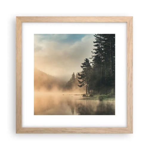 Poster in cornice rovere chiaro - La nascita del giorno - 30x30 cm