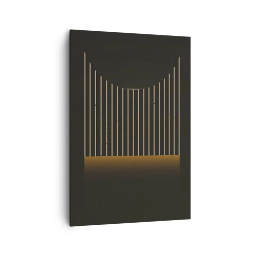 Quadro su tela - Stampe su Tela - Motivo geometrico a strisce su sfondo scuro - 70x100cm - Esaminare l'oscurità - Decorazione murale moderna per soggiorno e camera da letto ARTTOR