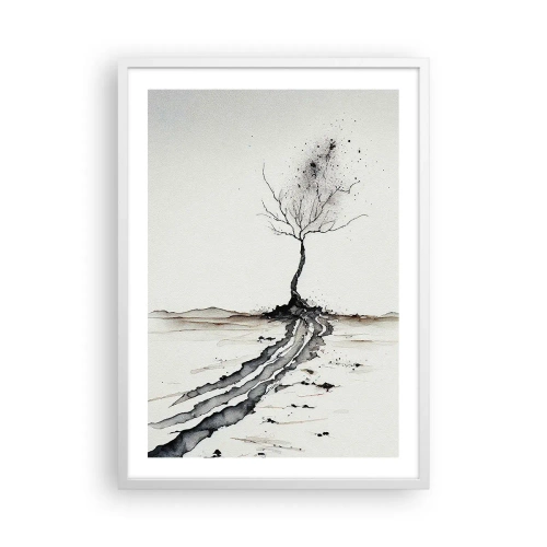 Poster in cornice bianca - Malinconia invernale - 50x70 cm