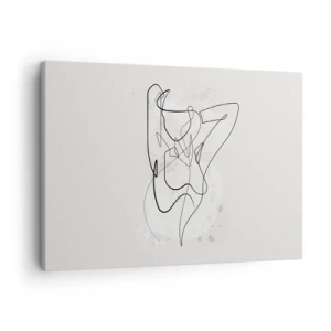 Quadro su tela - Stampe su Tela - Figura astratta di linea artistica su uno sfondo chiaro - 70x50cm - L'arte della seduzione - Decorazione murale moderna per soggiorno e camera da letto ARTTOR