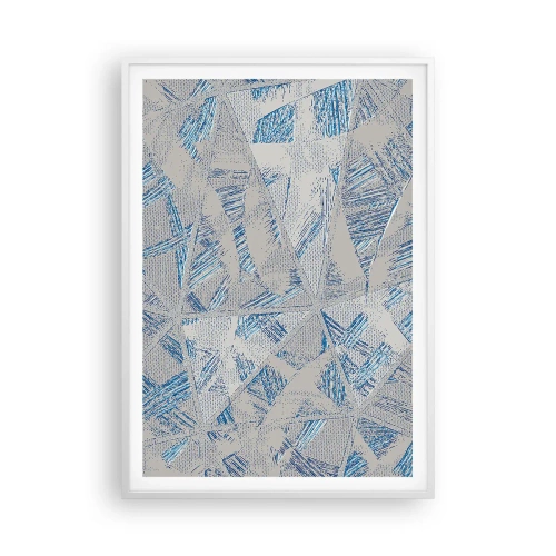 Poster in cornice bianca - Nel labirinto grigioblu - 70x100 cm