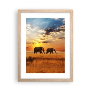 Poster in cornice rovere chiaro - Passeggiata familiare - 30x40 cm