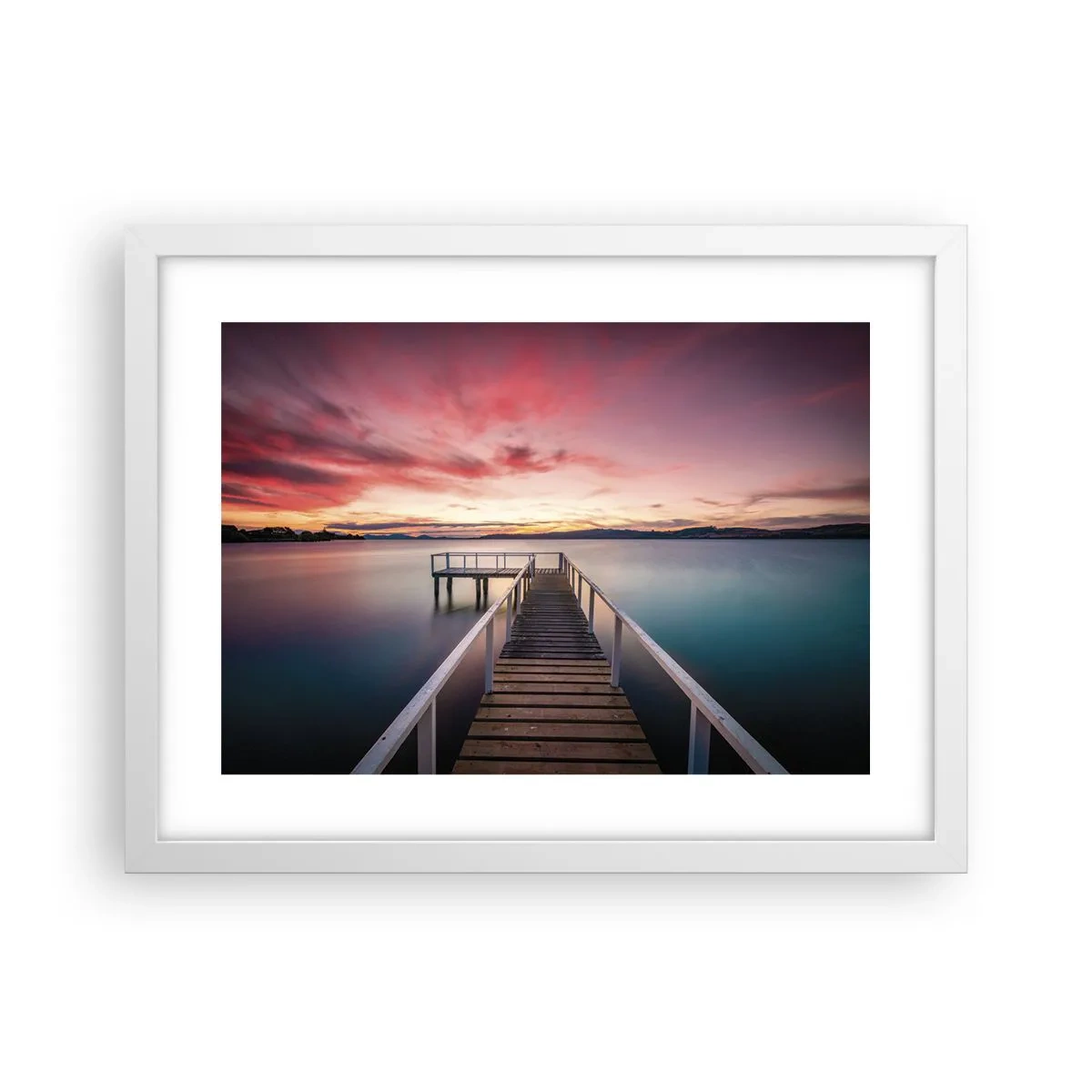 Poster in cornice bianca - La fiamma mite della sera - 40x30 cm
