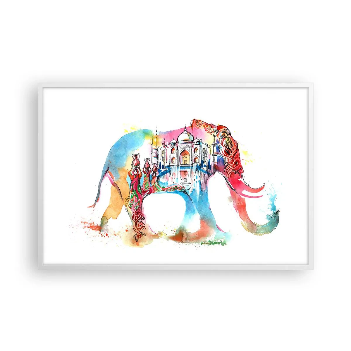 Poster in cornice bianca - India: aura d'amore - 91x61 cm