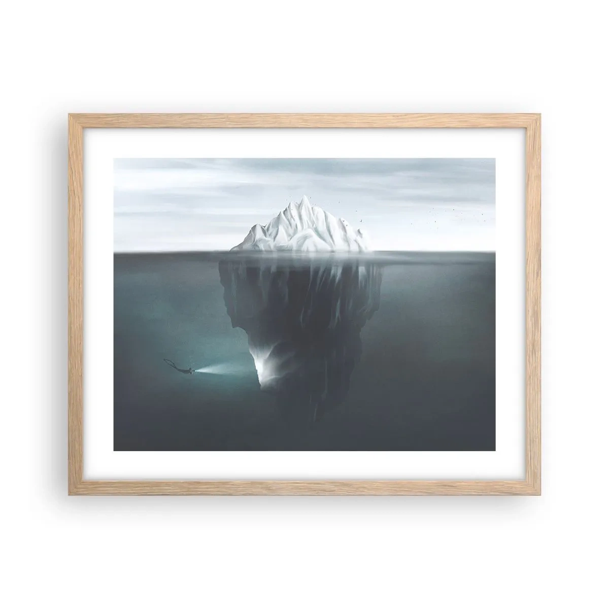 Poster in cornice rovere chiaro - Mistero sottomarino - 50x40 cm