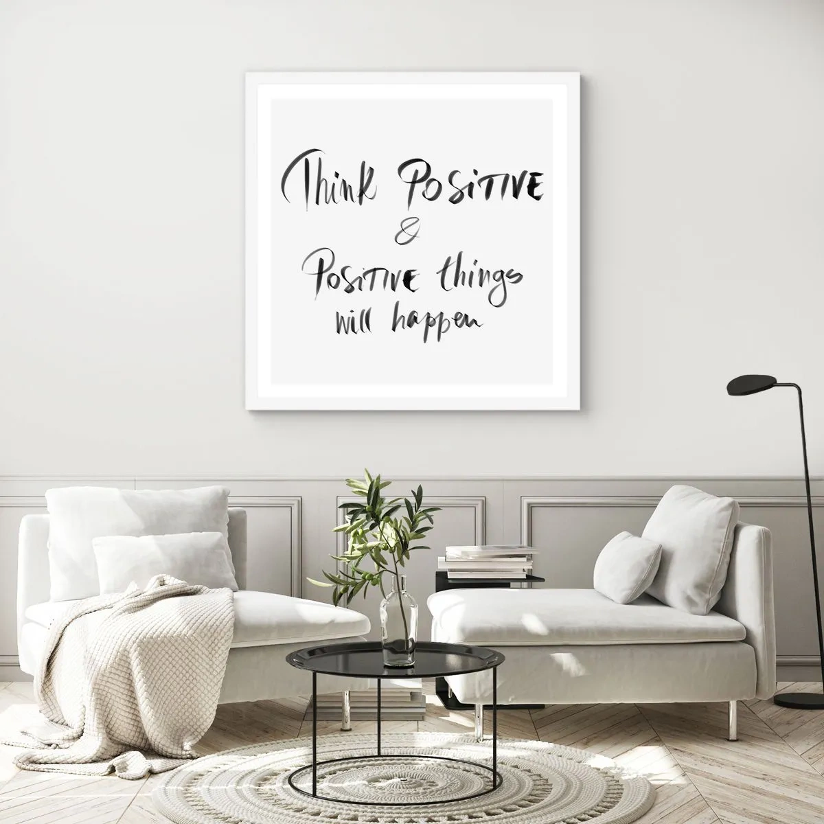 Poster in cornice bianca - Come vivere? - 40x40 cm