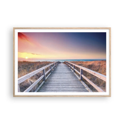 Poster in cornice rovere chiaro - Aurora serale baltica - 100x70 cm
