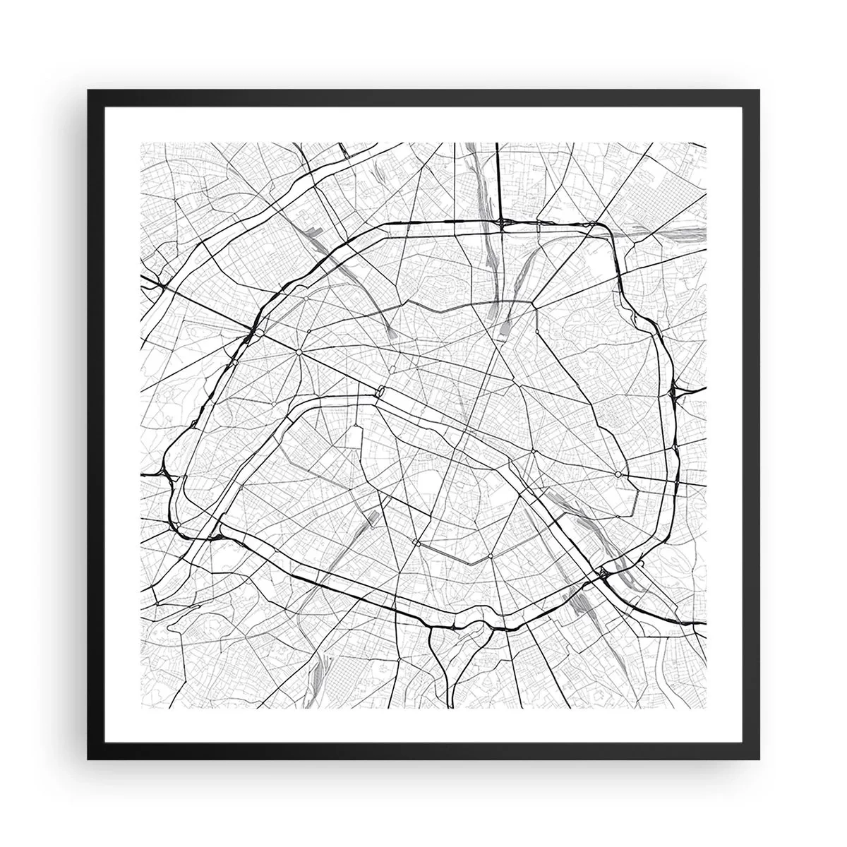Poster in cornice nera - Il fiore di Parigi - 60x60 cm