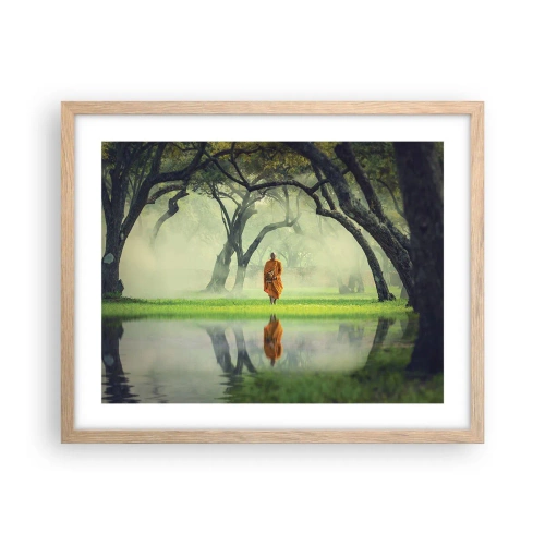 Poster in cornice rovere chiaro - In cammino verso l'illuminazione - 50x40 cm