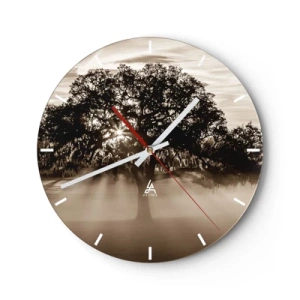 Orologio da parete - Orologio in Vetro - L'albero delle sole buone notizie - 40x40 cm