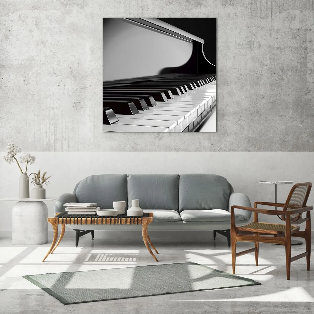 Quadro su vetro - Armonia di forme e colori - 70x70 cm