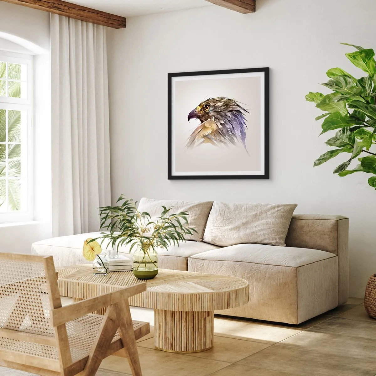 Poster in cornice nera - Ritratto di guerriero - 30x30 cm