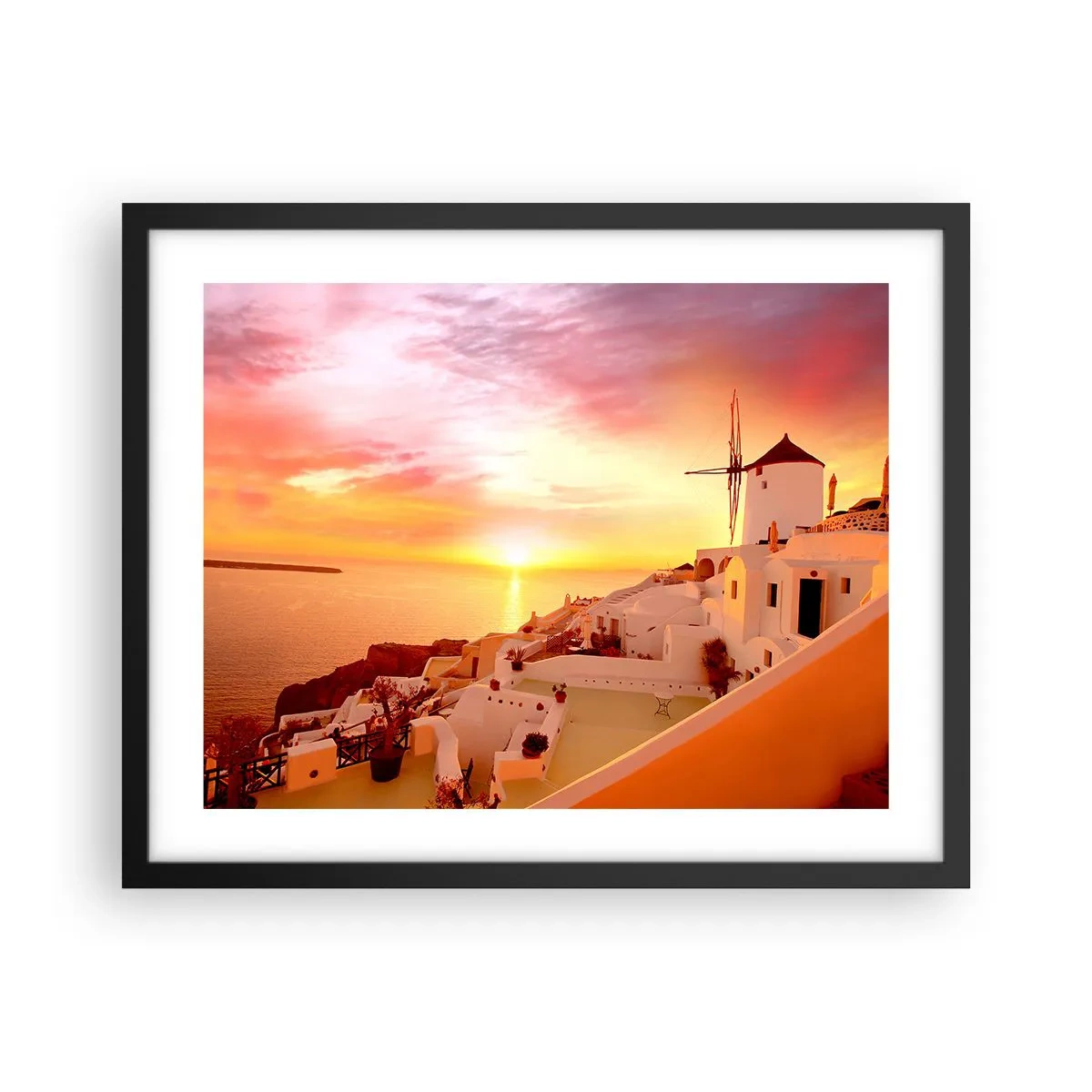 Poster in cornice nera - Sciogliersi nel bianco e nell'oro - 50x40 cm