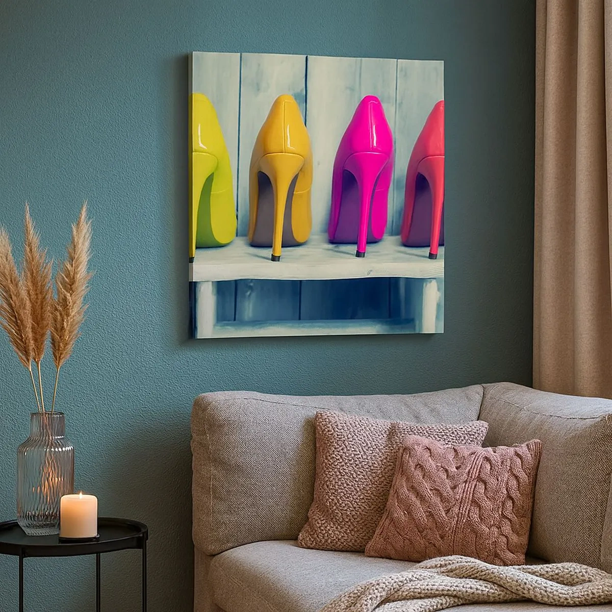 Quadro su tela - Stampe su Tela - A passeggio sull'arcobaleno - 30x30 cm