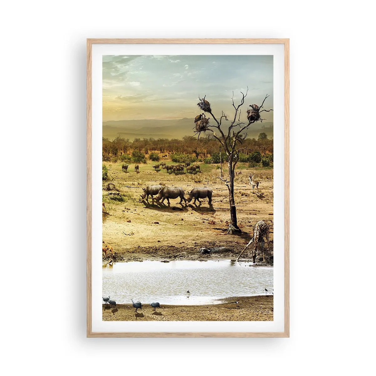 Poster in cornice rovere chiaro - "Un fiume usciva da Eden…" - 61x91 cm