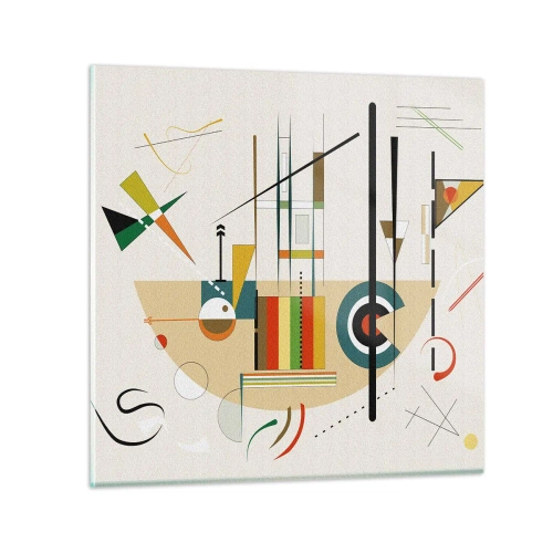 Quadro su vetro - E il mondo ride - 70x70 cm
