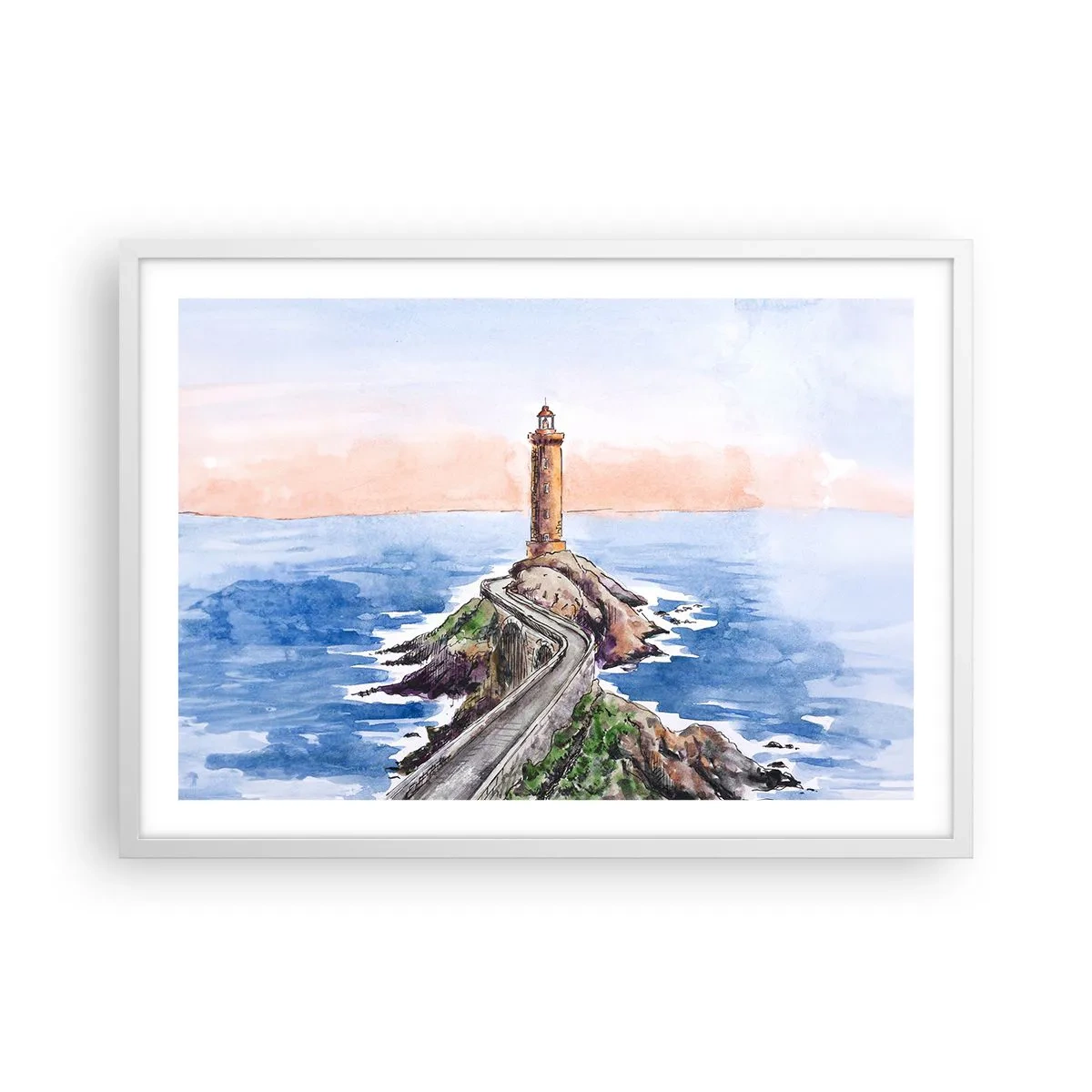 Poster in cornice bianca - Rivolto verso il mare - 70x50 cm