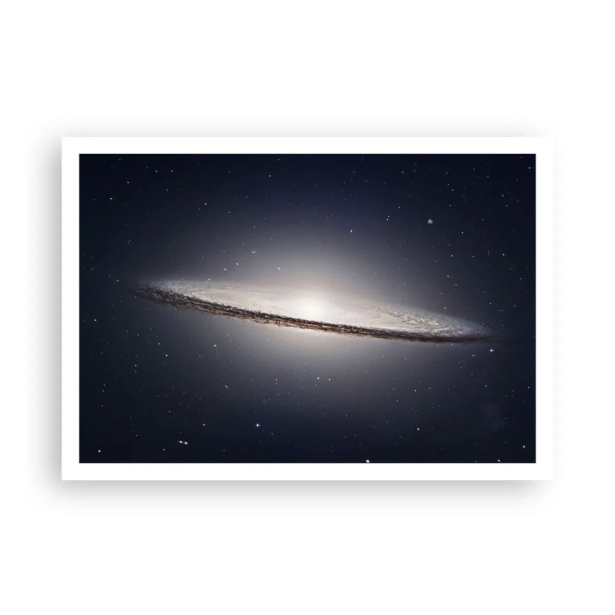Poster - Una galassia a spirale sullo sfondo dello spazio stellato - 100x70cm - Tanto tempo fa in una lontana galassia... - Decorazione murale moderna per soggiorno e camera da letto ARTTOR
