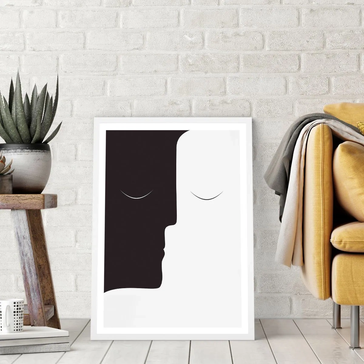 Poster in cornice bianca - Unità degli opposti - 61x91 cm