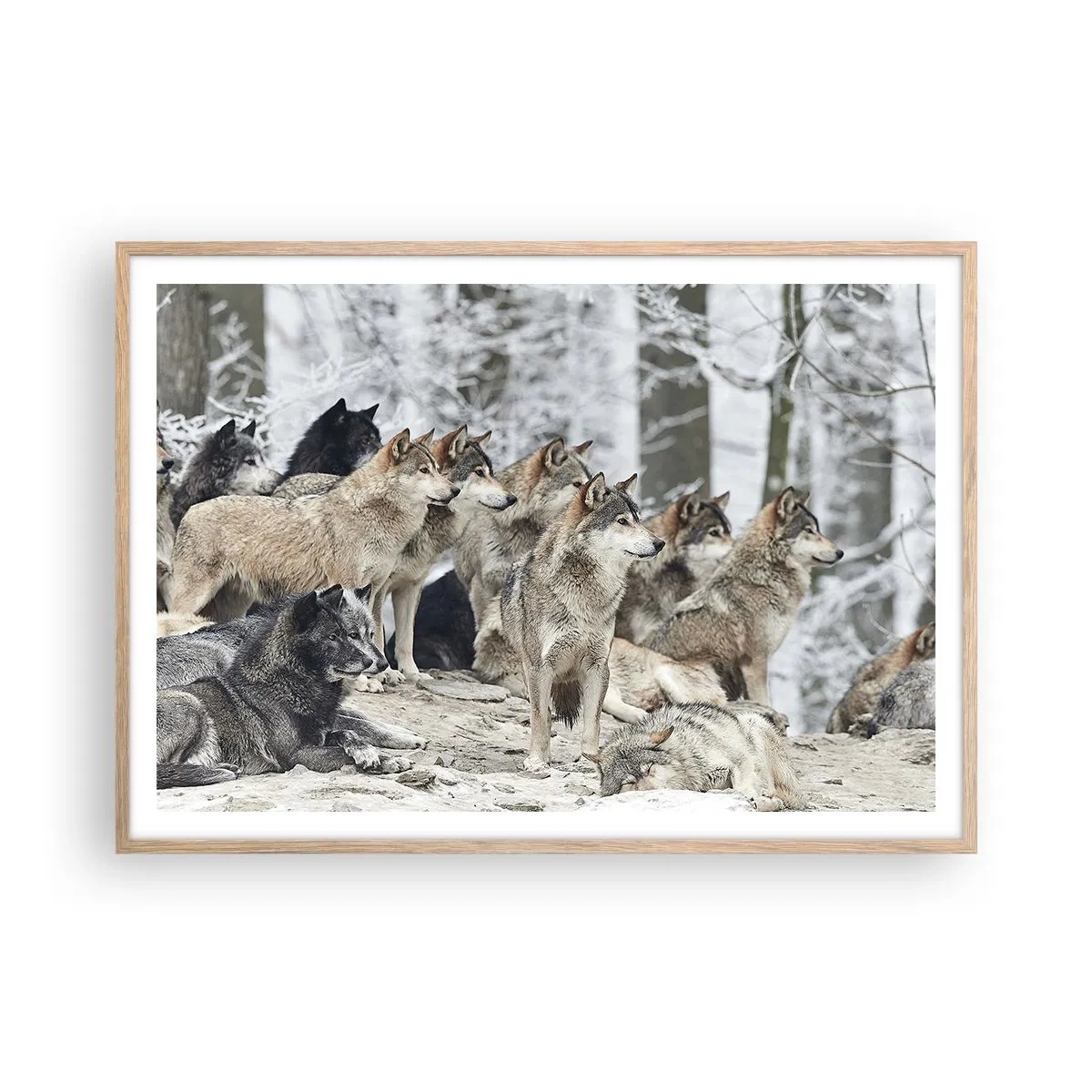 Poster in cornice rovere chiaro - Famiglia e amici - 100x70 cm