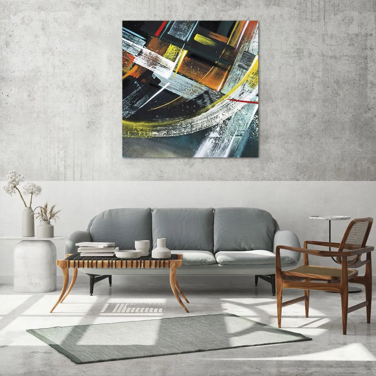Quadro su vetro - L'energia del movimento - 30x30 cm