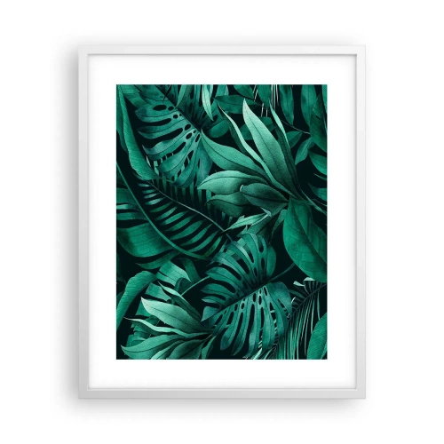 Poster in cornice bianca - Dal profondo del verde tropicale - 40x50 cm