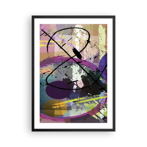 Poster in cornice nera - Composizione astratta con forme geometriche - 50x70cm - Per la via diritta o tortuosa - Decorazione murale moderna per soggiorno e camera da letto ARTTOR