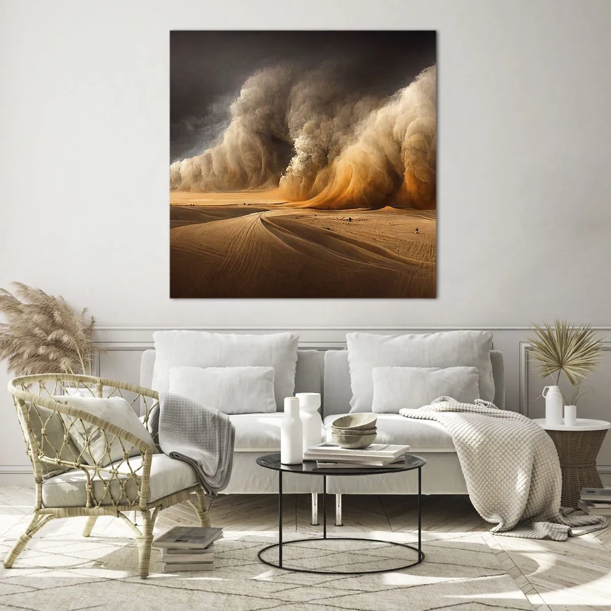 Quadro su vetro - L'ira del deserto - 50x50 cm