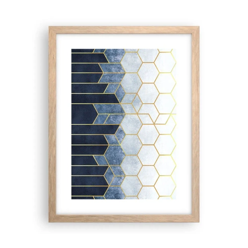 Poster in cornice rovere chiaro - Composizione a ritmo sincopato - 30x40 cm