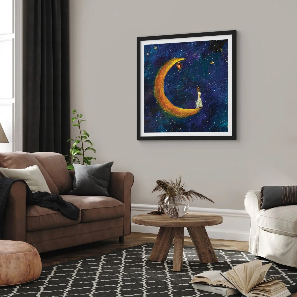 Poster in cornice nera - Il richiamo del mondo - 30x30 cm