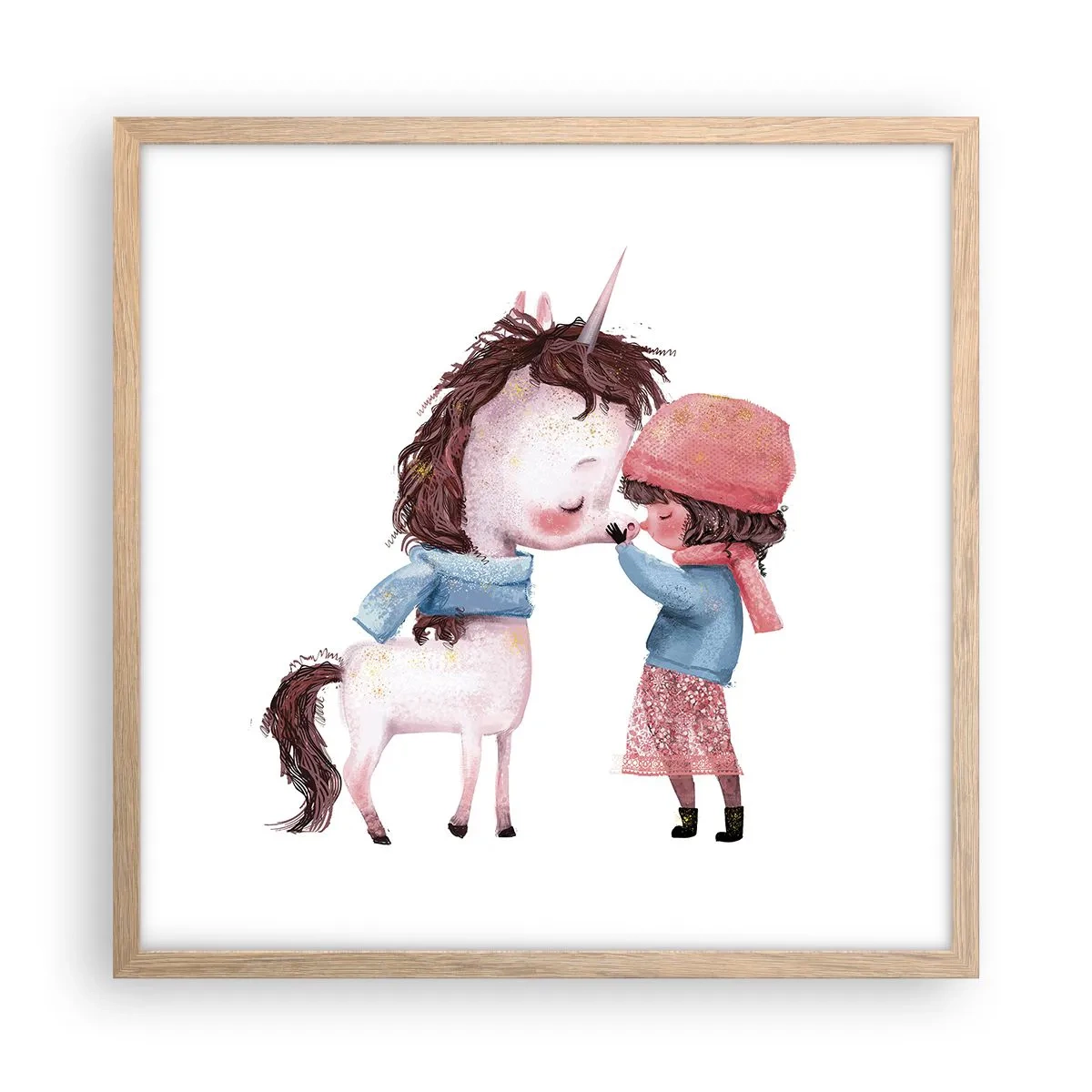 Poster in cornice rovere chiaro - Racconto d'inverno - 50x50 cm