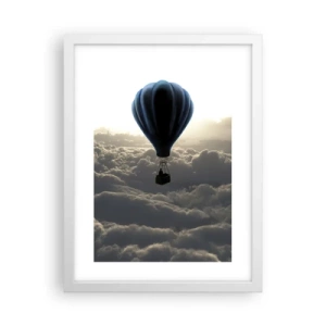 Poster in cornice bianca - Viaggiatore sopra le nuvole - 30x40 cm