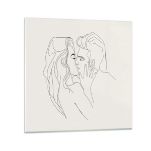 Quadro su vetro - Intrecciati dal sentimento - 30x30 cm