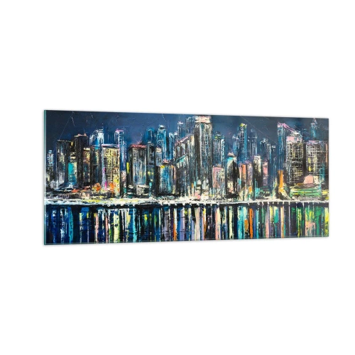 Quadro su vetro - Cascata di luci - 100x40 cm