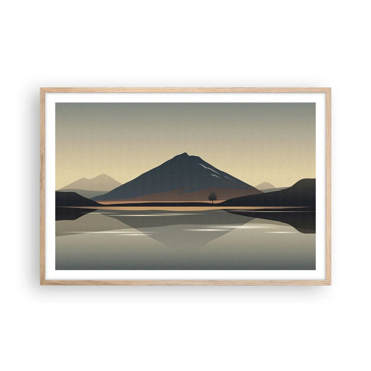 Poster in cornice rovere chiaro - Immagine speculare - 91x61 cm