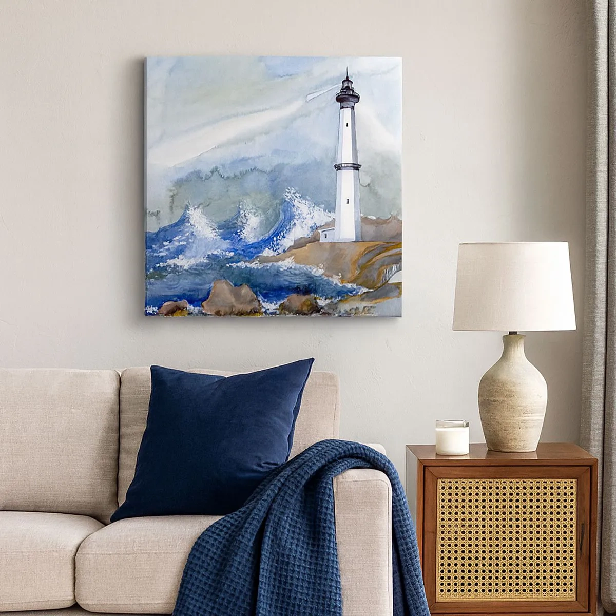 Quadro su tela - Stampe su Tela - Contro il buio e le burrasche - 30x30 cm