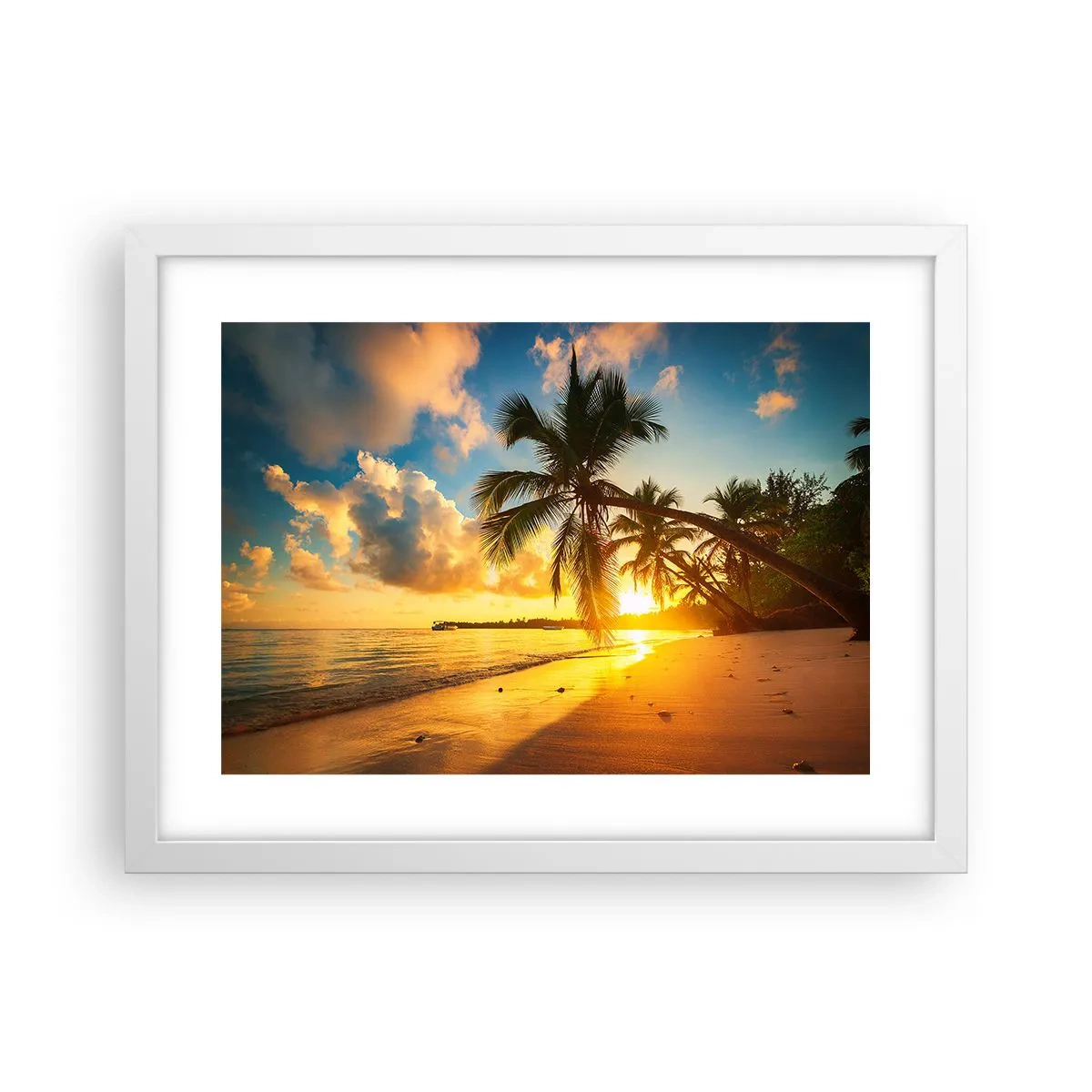 Poster in cornice bianca - Sogno dei Caraibi - 40x30 cm