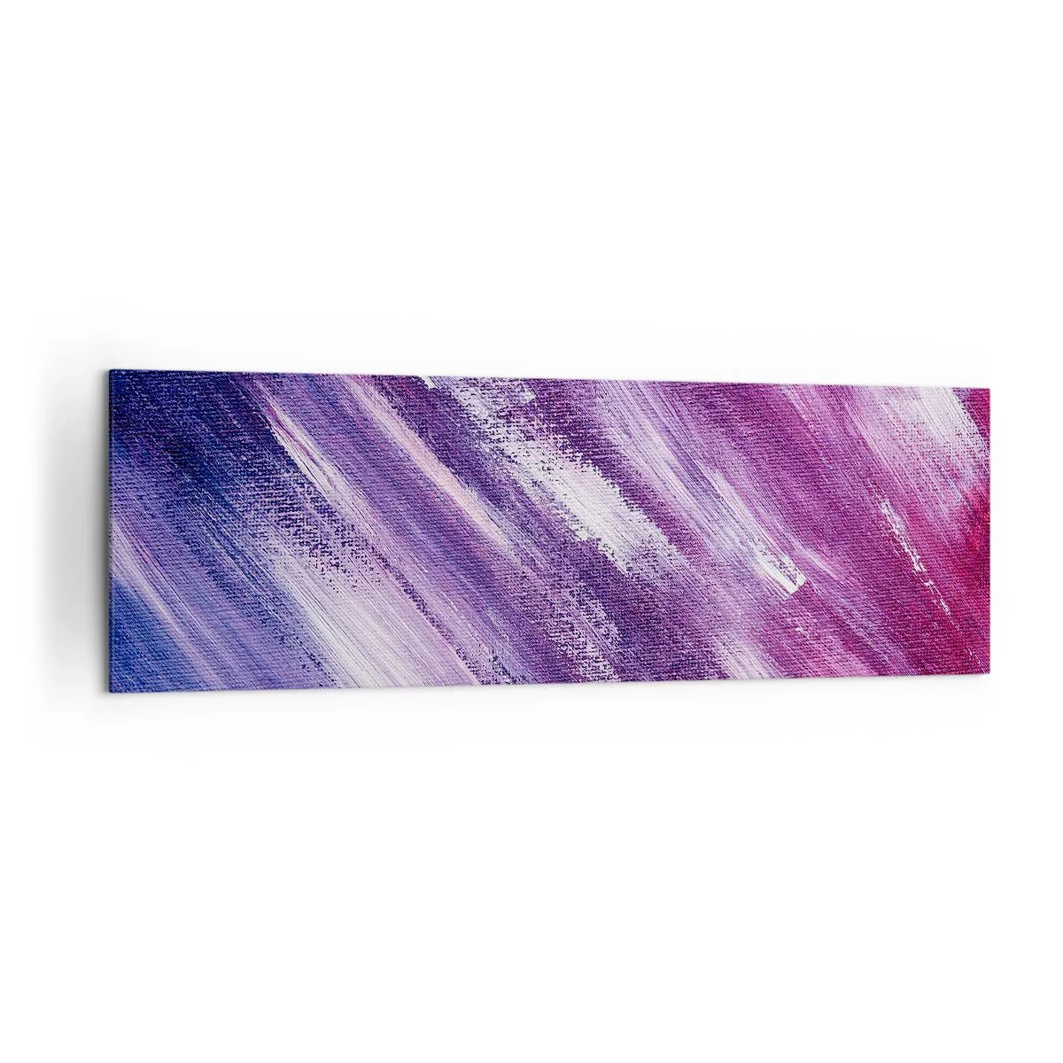Quadro su tela - Stampe su Tela - Pennellate astratte nei toni del viola e del rosa - 160x50cm - Quando soffia il vento solare - Decorazione murale moderna per soggiorno e camera da letto ARTTOR