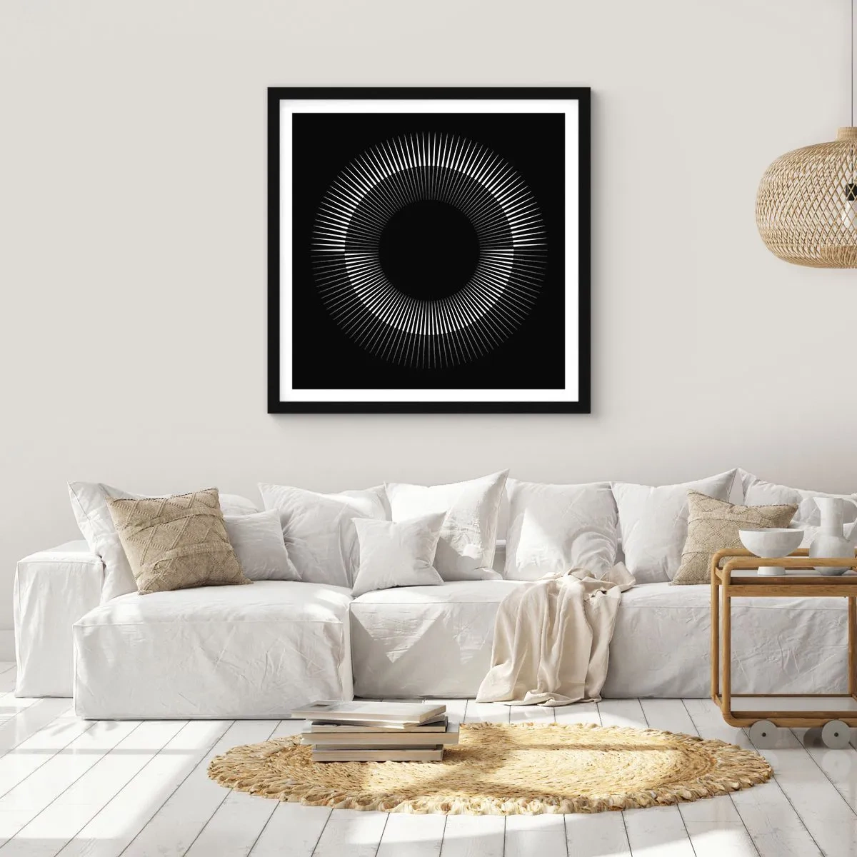 Poster in cornice nera - Sole nero - 40x40 cm