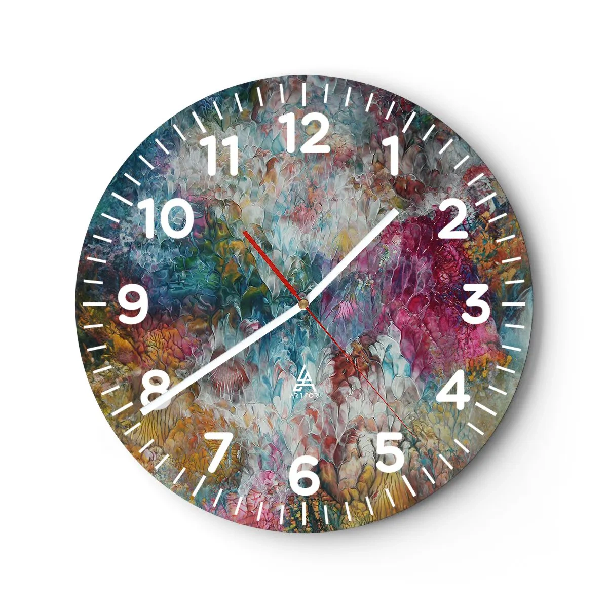 Orologio da parete - Orologio in Vetro - In piena fioritura - 30x30 cm