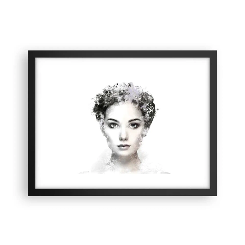 Poster in cornice nera - Ritratto estremamente alla moda - 40x30 cm
