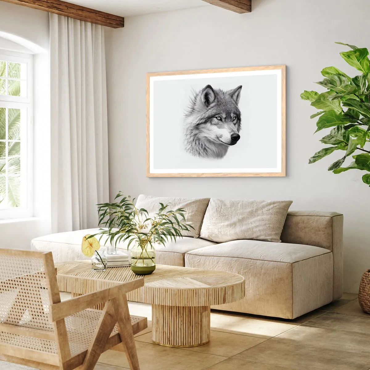 Poster in cornice rovere chiaro - Alfa, senza dubbio - 100x70 cm