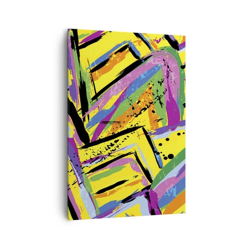 Quadro su tela - Stampe su Tela - Astrazione vivida in colori vivaci e forme dinamiche - 70x100cm - Grida di gioia - Decorazione murale moderna per soggiorno e camera da letto ARTTOR